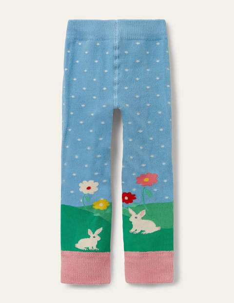 Knitted Leggings - Surfboard Blue Bunny Scene Knitted Leggings - Surfboard Blue Bunny Scene