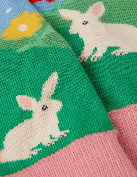 Knitted Leggings - Surfboard Blue Bunny Scene Knitted Leggings - Surfboard Blue Bunny Scene