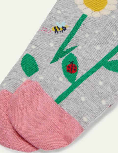 Everyday Tights - Grey Marl Flower Everyday Tights - Grey Marl Flower