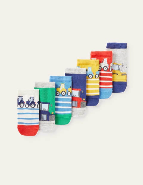 Sock Box 7 Pack - Multi Tractors Sock Box 7 Pack - Multi Tractors