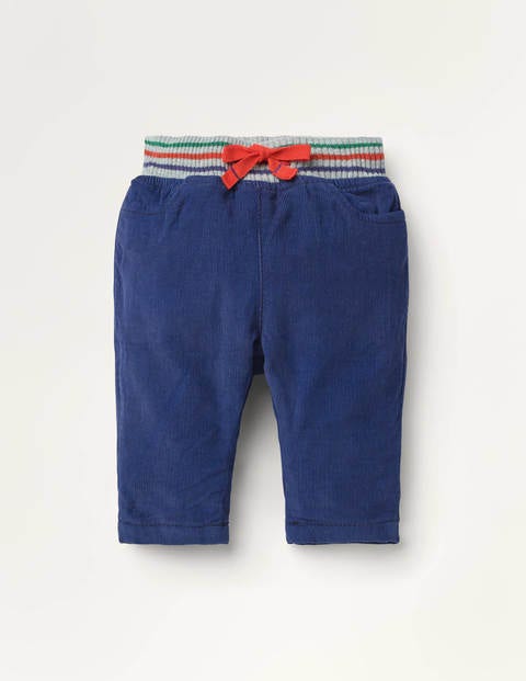 Rib Waist Lined Cord Trousers - Starboard Blue Rib Waist Lined Cord Trousers - Starboard Blue