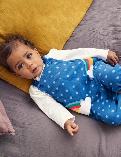 Rainbow Dungaree Set - Venice Blue Rainbows Rainbow Dungaree Set - Venice Blue Rainbows