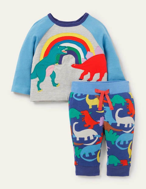 Appliqué Jersey Play Set - Multi Dino Rainbow Scene Appliqué Jersey Play Set - Multi Dino Rainbow Scene