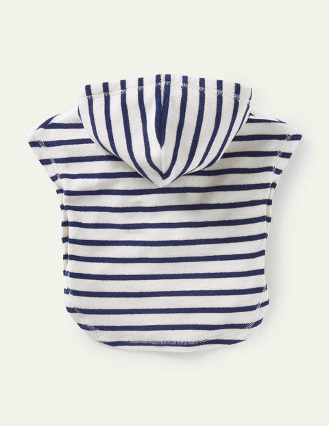 Fröhlicher Frottee-Kapuzenponcho - Segelblau/Weiß, Schildkröte Fröhlicher Frottee-Kapuzenponcho - Segelblau/Weiß, Schildkröte