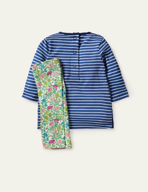 Big Appliqué Dress Set - Venice Blue/Ivory Ducks Big Appliqué Dress Set - Venice Blue/Ivory Ducks