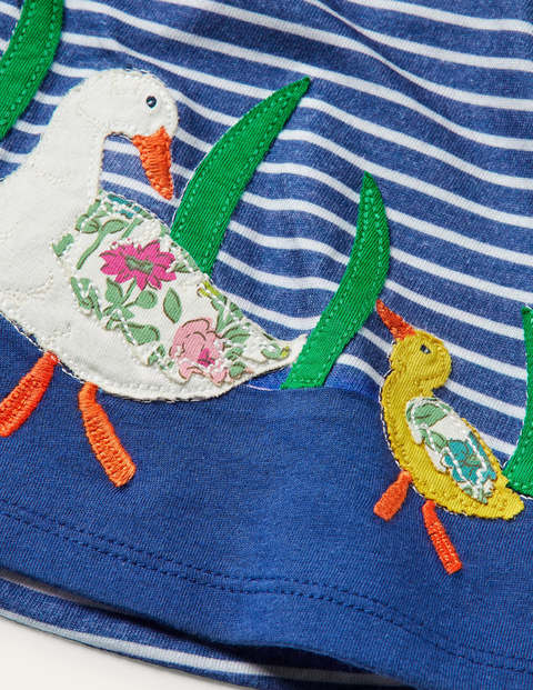 Big Appliqué Dress Set - Venice Blue/Ivory Ducks Big Appliqué Dress Set - Venice Blue/Ivory Ducks