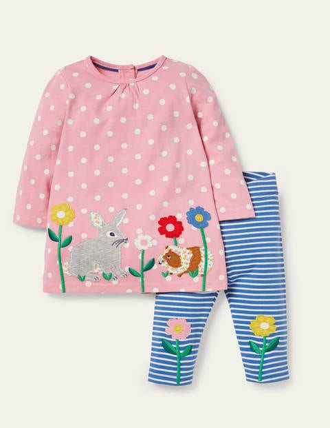 Big Appliqué Dress Set - Pink Lemonade Bunny Big Appliqué Dress Set - Pink Lemonade Bunny