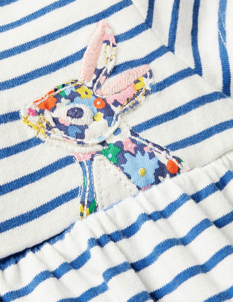 Big Appliqué Jersey Dress - Ivory/Elizabethan Blue Bunnies Big Appliqué Jersey Dress - Ivory/Elizabethan Blue Bunnies