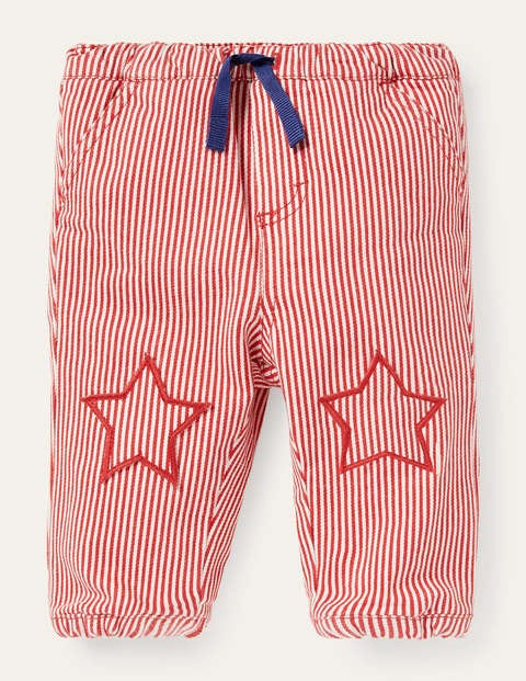 Cosy Lined Bottoms - Cherry Tomato Ticking Cosy Lined Bottoms - Cherry Tomato Ticking