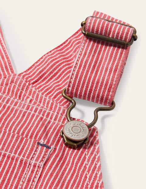 Classic Ticking Overalls - Cherry Tomato Ticking Classic Ticking Overalls - Cherry Tomato Ticking