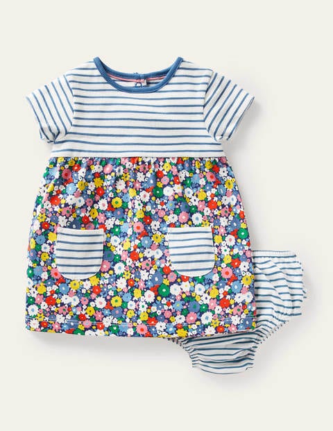 Jersey Hotchpotch Dress - Multi Flower Patch Jersey Hotchpotch Dress - Multi Flower Patch