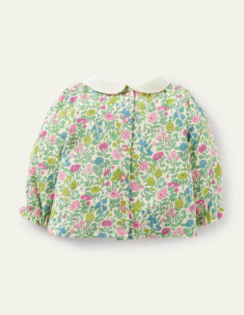Blumenoberteil mit Kragen - Bunt, Vintage-Blumenbeet Blumenoberteil mit Kragen - Bunt, Vintage-Blumenbeet