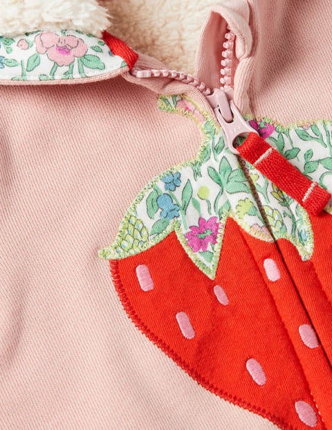 Bequeme Kapuzenjacke - Delfinrosa, Erdbeere Bequeme Kapuzenjacke - Delfinrosa, Erdbeere