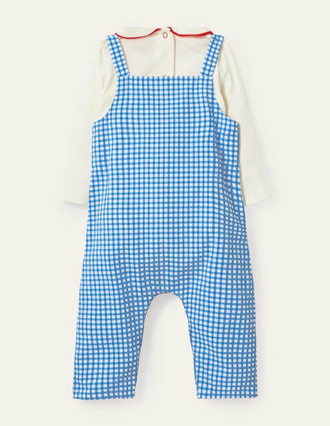 Gingham Dungaree Set - Elizabethan Blue Gingham Gingham Dungaree Set - Elizabethan Blue Gingham