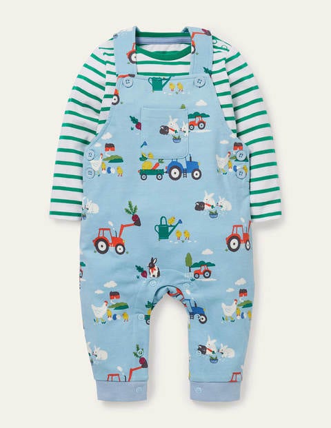Boden Baby Boy Green Yellow Striped Reversible Playsuit Jumpuit Dungarees 6-24