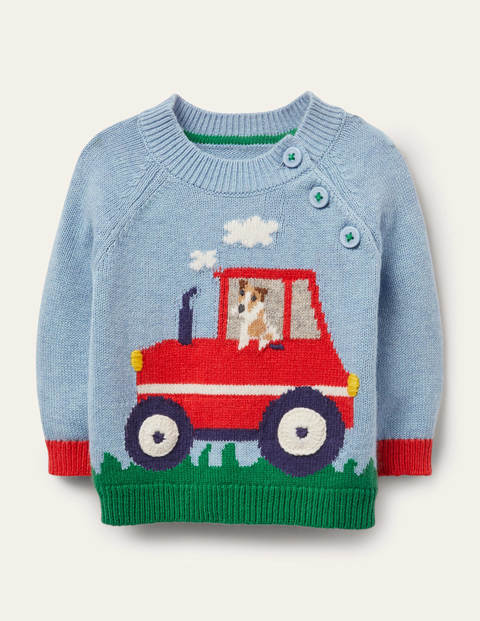 Tractor Logo Sweater - Surfboard Blue Marl Tractor Tractor Logo Sweater - Surfboard Blue Marl Tractor