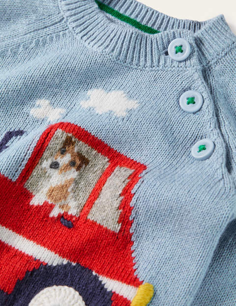 Tractor Logo Sweater - Surfboard Blue Marl Tractor Tractor Logo Sweater - Surfboard Blue Marl Tractor