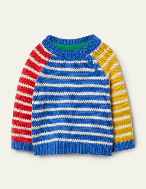 Stripy Hotchpotch Sweater - Elizabethan Blue Multi Stripy Hotchpotch Sweater - Elizabethan Blue Multi