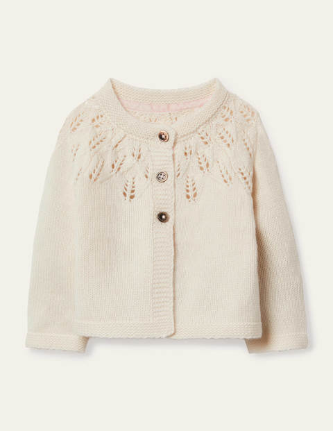 보덴 걸즈 가디건 Boden 코스y Textured Cardigan - Ecru Marl