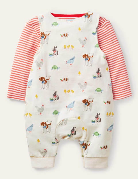 Organic Pets Dungaree Set - Ivory Pet Friends Organic Pets Dungaree Set - Ivory Pet Friends