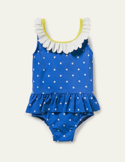 Frill Waist Swimsuit - Blue Oasis Spot Frill Waist Swimsuit - Blue Oasis Spot