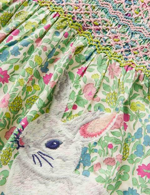 Nostalgic Smocked Woven Dress - Multi Vintage Flowerbed Nostalgic Smocked Woven Dress - Multi Vintage Flowerbed