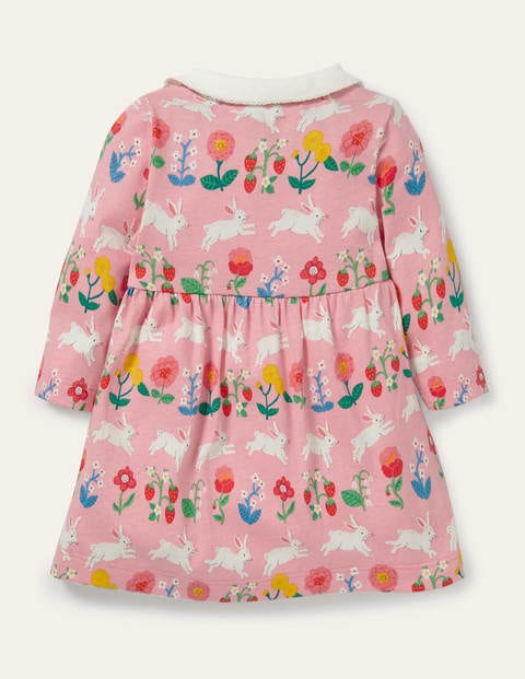 Jersey Collared Dress - Pink Lemonade Bunny Jersey Collared Dress - Pink Lemonade Bunny