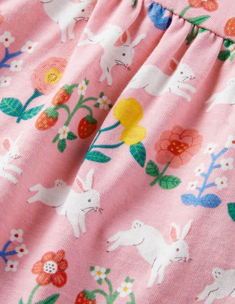 Jersey Collared Dress - Pink Lemonade Bunny Jersey Collared Dress - Pink Lemonade Bunny