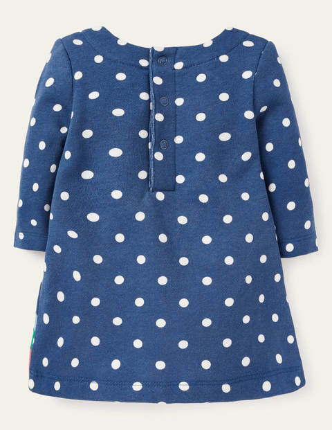 Cosy Sweatshirt Dress - Elizabethan Blue Spot Rainbows Cosy Sweatshirt Dress - Elizabethan Blue Spot Rainbows