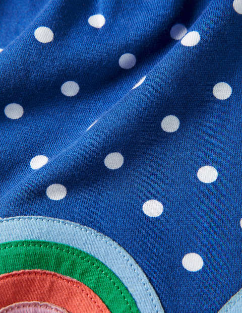 Cosy Sweatshirt Dress - Elizabethan Blue Spot Rainbows Cosy Sweatshirt Dress - Elizabethan Blue Spot Rainbows
