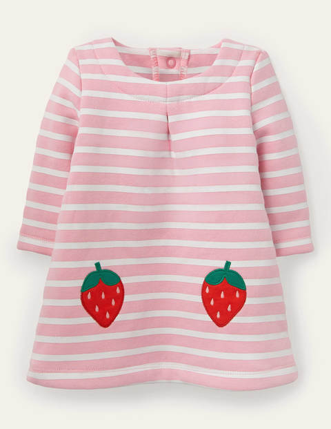 Boden Cosy Sweatshirt Dress Pink Lemonade/White Strawberry