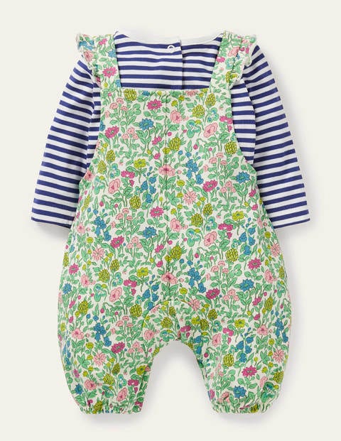 Strampler-Set aus Jersey mit Blumenmotiv - Bunt, Vintage-Blumenbeet Strampler-Set aus Jersey mit Blumenmotiv - Bunt, Vintage-Blumenbeet