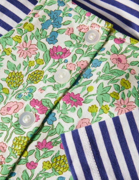 Strampler-Set aus Jersey mit Blumenmotiv - Bunt, Vintage-Blumenbeet Strampler-Set aus Jersey mit Blumenmotiv - Bunt, Vintage-Blumenbeet
