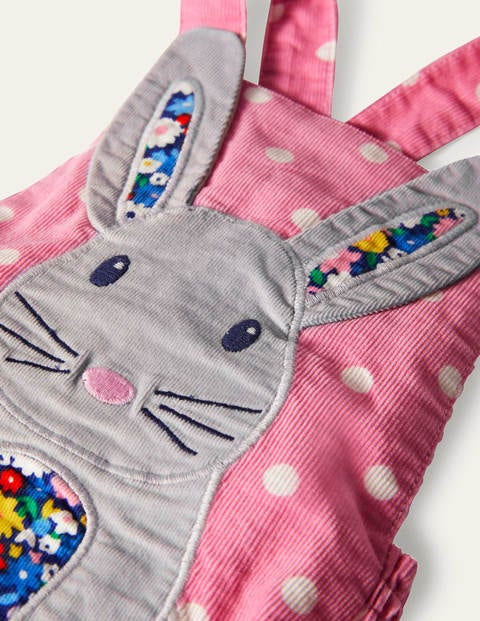 Cord Bunny Romper - Pink Lemonade Spot Cord Bunny Romper - Pink Lemonade Spot
