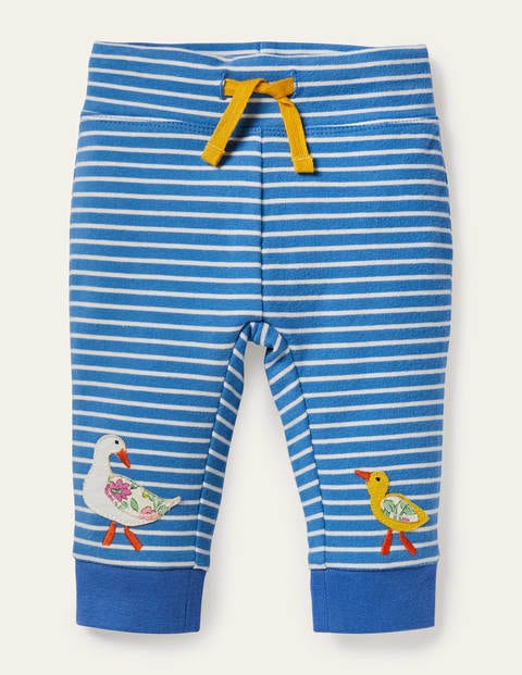 Appliqué Jersey Bottoms - Venice Blue/Ivory Appliqué Jersey Bottoms - Venice Blue/Ivory