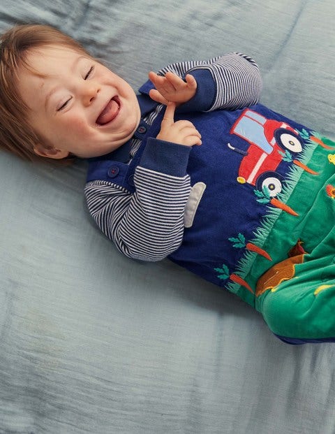 Farm Scene Overalls - Starboard Blue Farm Scene Farm Scene Overalls - Starboard Blue Farm Scene