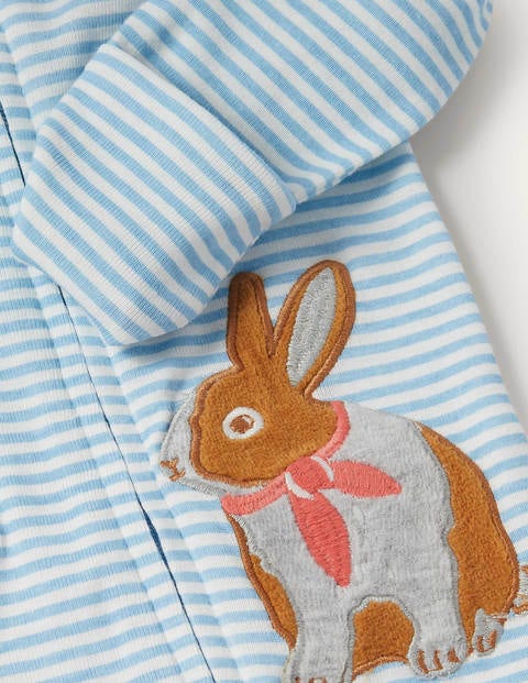 Organic Zip-up Sleepsuit - Frosted Blue/Ivory Organic Zip-up Sleepsuit - Frosted Blue/Ivory