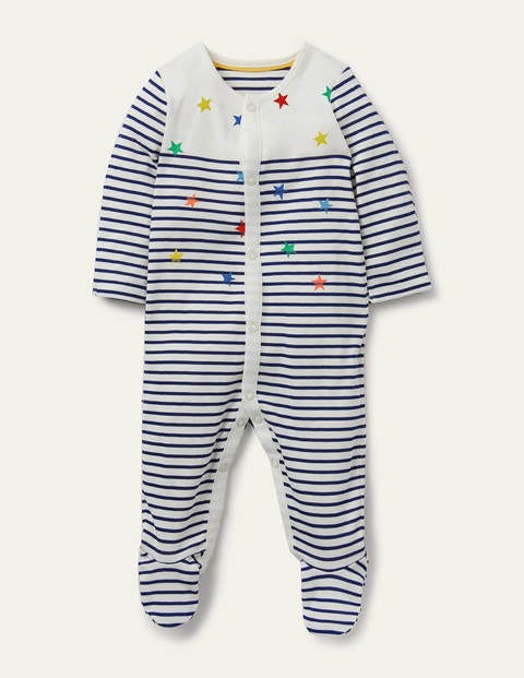 Stars Organic Sleepsuit - Multi Stars Stars Organic Sleepsuit - Multi Stars