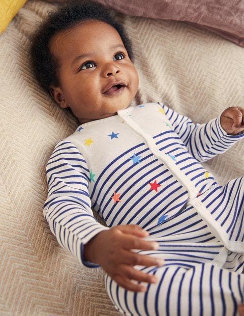 보덴 남아용 우주복 Boden Organic Stars Sleepsuit - Multi Stars