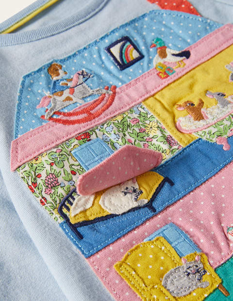 Lift-the-flap House T-shirt - Provence Blue Lift-the-flap House T-shirt - Provence Blue