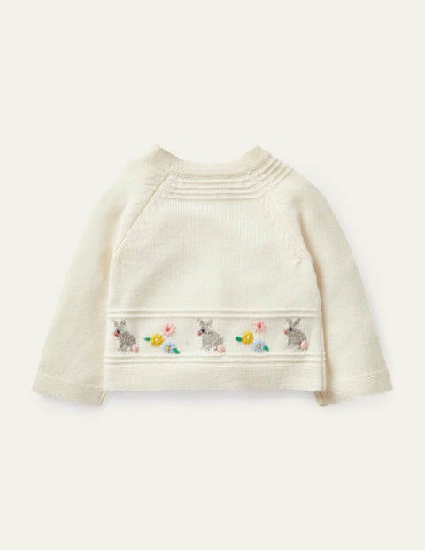 Newborn Fair Isle Cardigan - Ecru Marl Fair Isle Bunnies Newborn Fair Isle Cardigan - Ecru Marl Fair Isle Bunnies