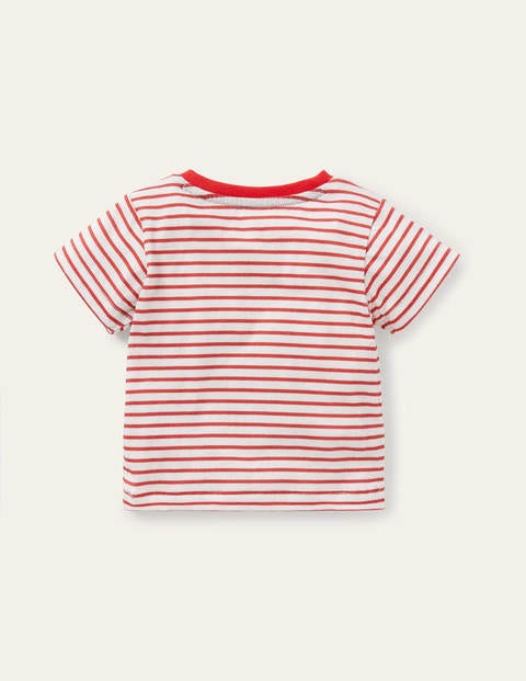 Appliqué Animals T-shirt - Ivory/Strawberry Red Bunnies Appliqué Animals T-shirt - Ivory/Strawberry Red Bunnies