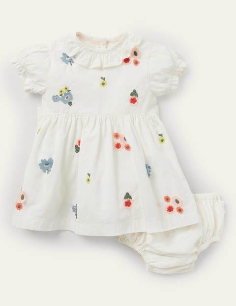 Webkleid mit Verzierungen - Naturweiß, Stickerei Webkleid mit Verzierungen - Naturweiß, Stickerei