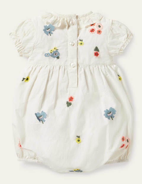 Embellished Woven Romper - Ivory Embroidery Embellished Woven Romper - Ivory Embroidery