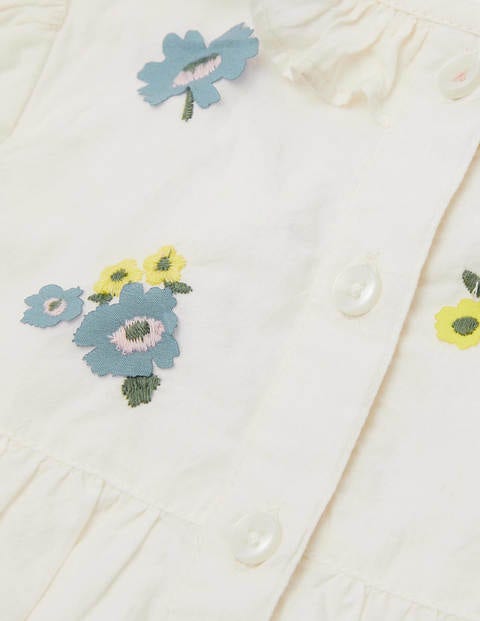 Embellished Woven Romper - Ivory Embroidery Embellished Woven Romper - Ivory Embroidery