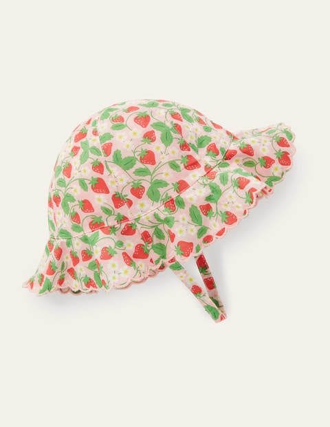 Woven Wide Brim Hat - Boto Pink Strawberry Woven Wide Brim Hat - Boto Pink Strawberry