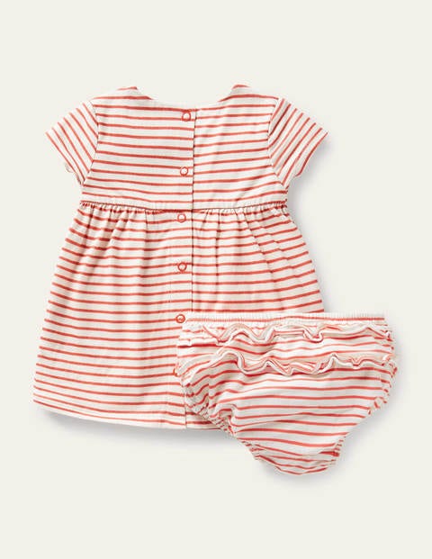 Big Appliqué Jersey Dress - Ivory/Guava Pink Cats Big Appliqué Jersey Dress - Ivory/Guava Pink Cats