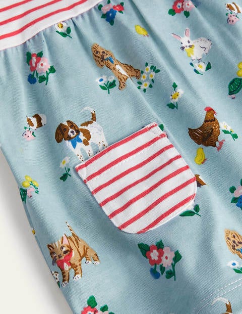 Jerseykleid mit Mustermix - Bunt, Blumen und Tiere Jerseykleid mit Mustermix - Bunt, Blumen und Tiere