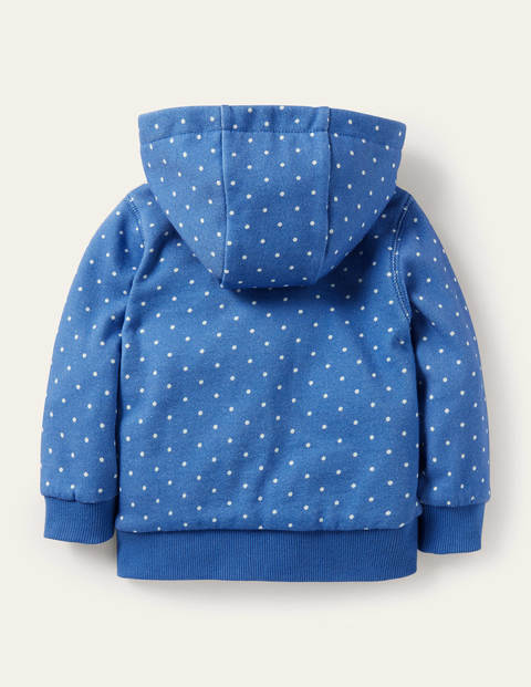 Appliqué Zip-up Hoodie - Elizabethan Blue Jungle Appliqué Zip-up Hoodie - Elizabethan Blue Jungle