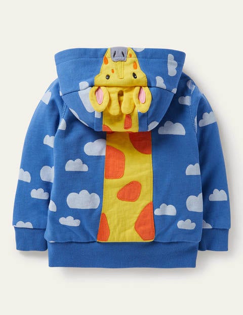 Novelty Zip-up Hoodie - Elizabethan Blue Giraffe Novelty Zip-up Hoodie - Elizabethan Blue Giraffe